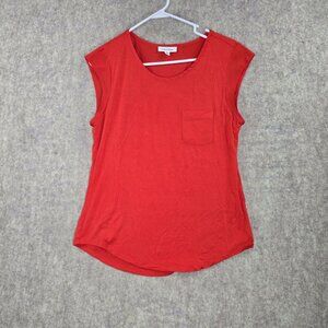 Calvin Klein Women’s Sleeveless Red Top Size M Rayon Blend Scoop Neck